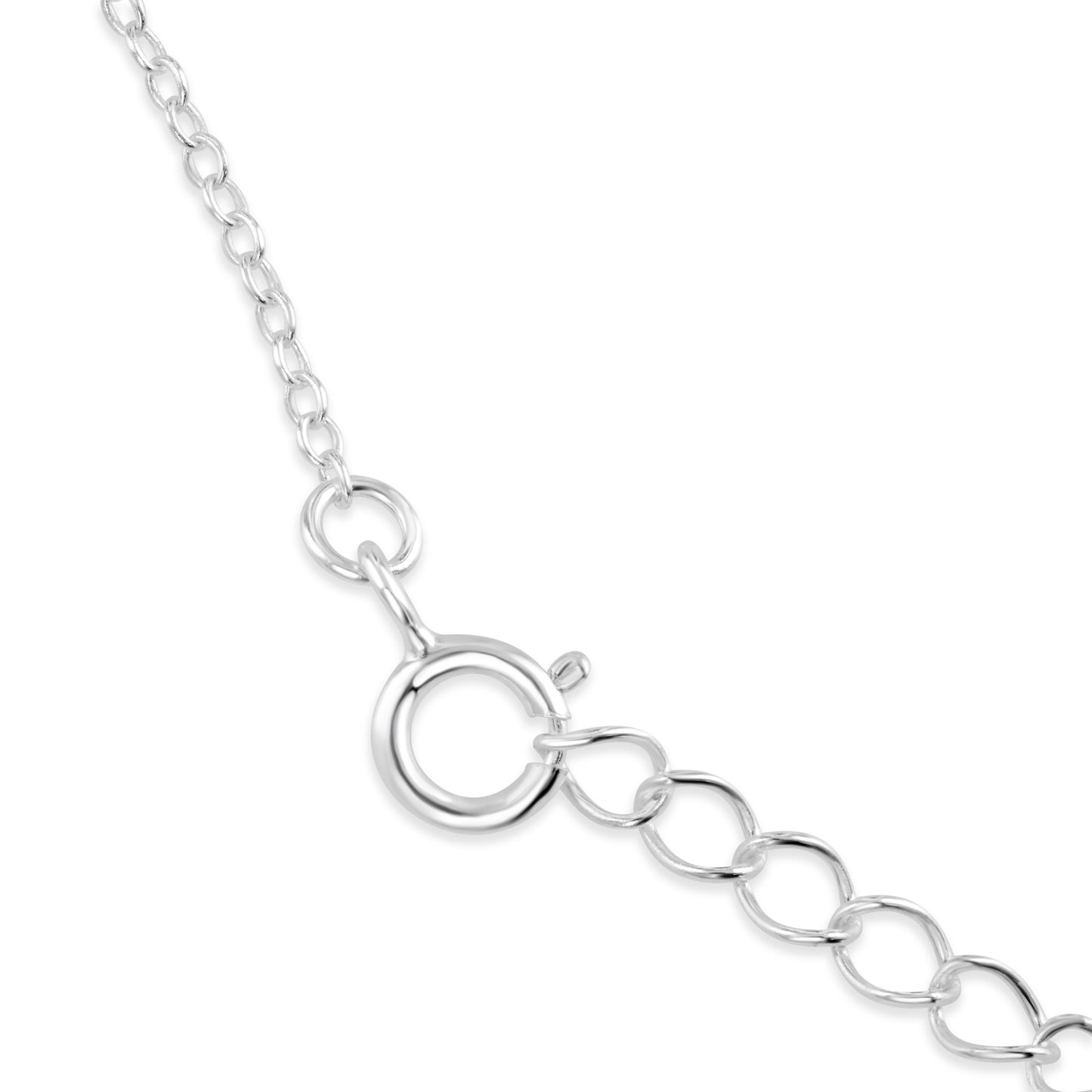 High-quality sterling silver spring ring clasp for bracelet fastening.