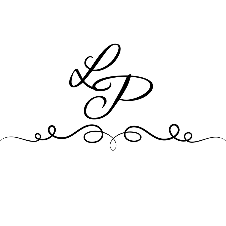 The Lawrence Paige logo with a pattern. 